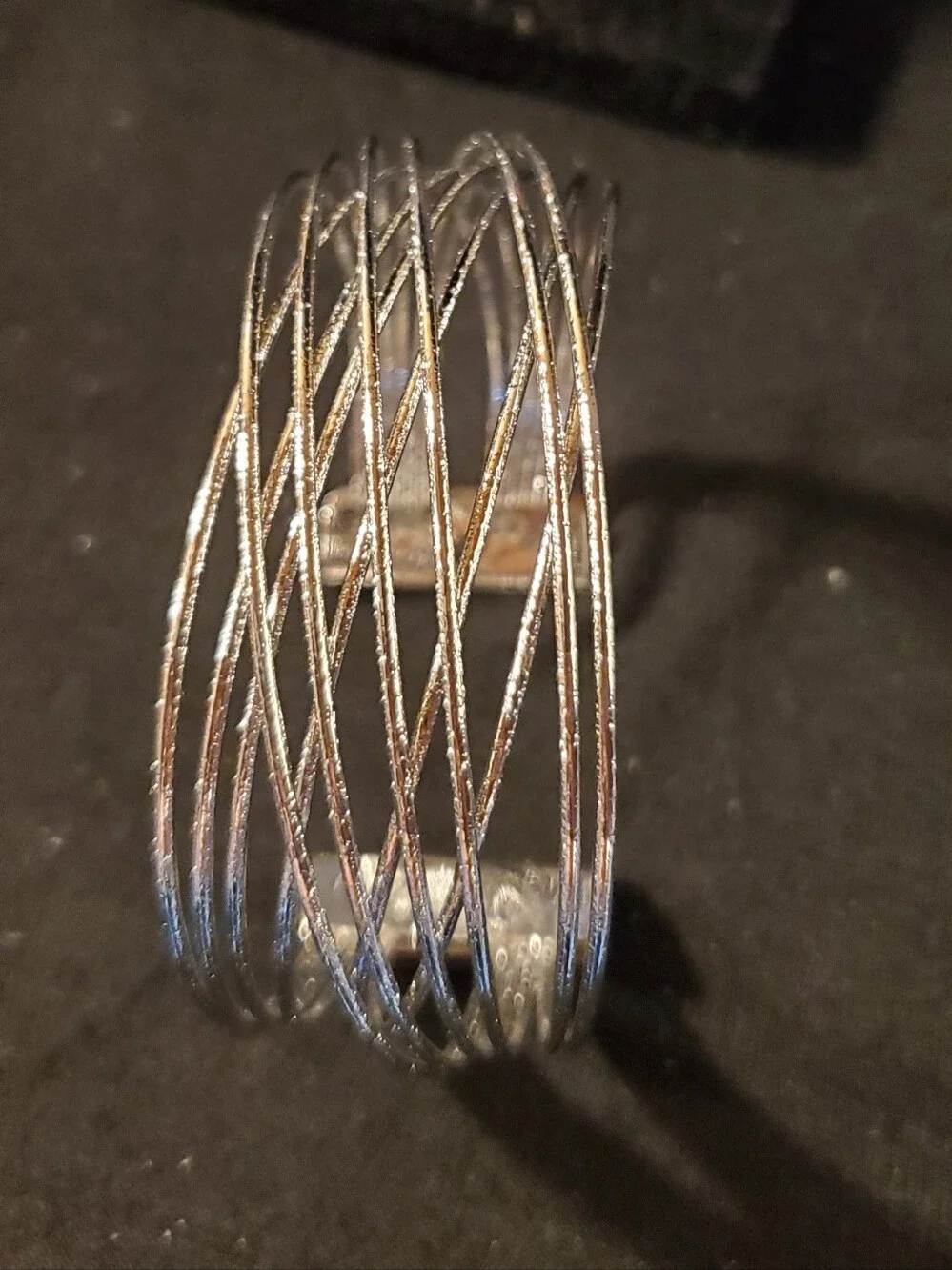 Sexy Set of 2 Silver Tone Multi-Strand Statement Cuff Bracelets
